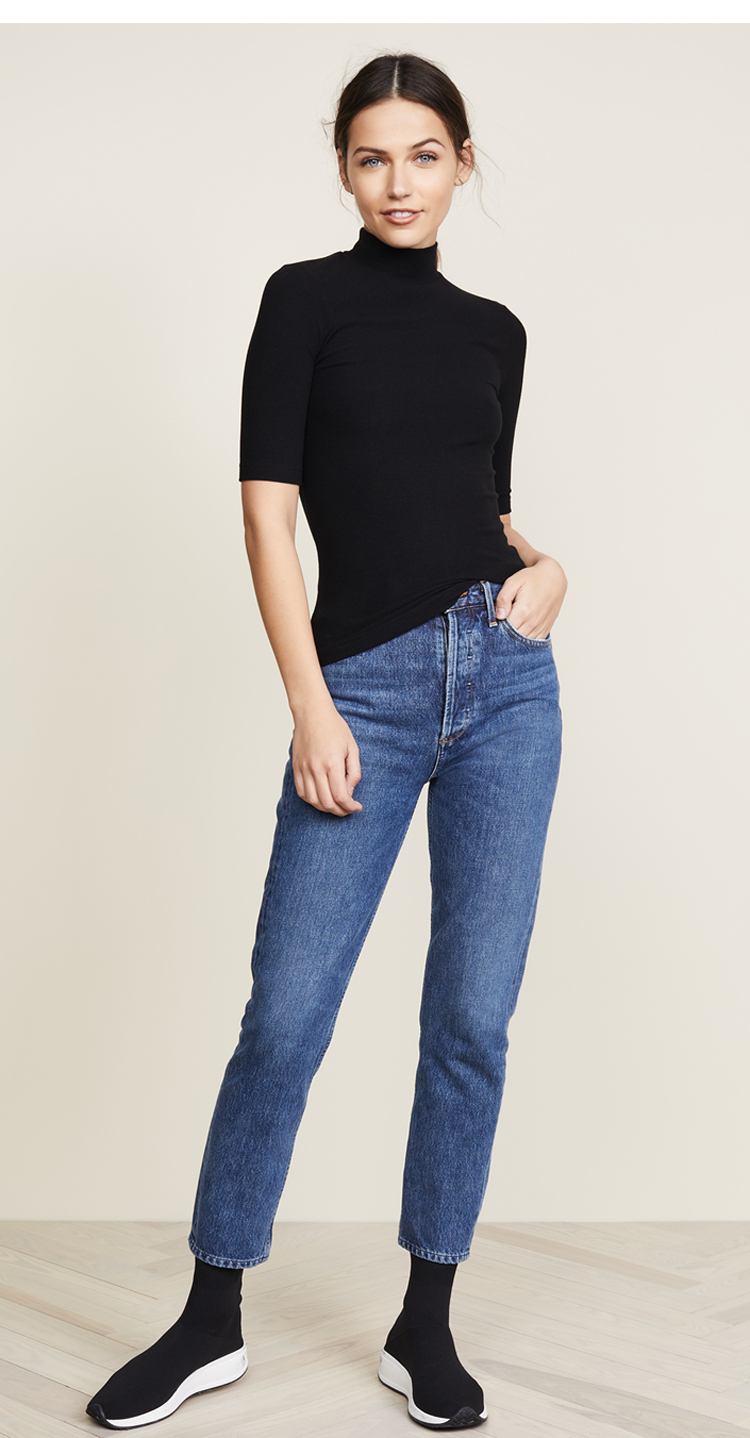 Simple Design Clothing Black T Shirt Women