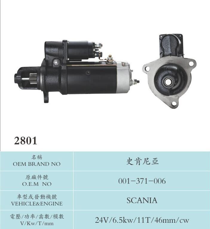 24V Scania Car parts Engine Vehicle Starter Motor 001-371-006