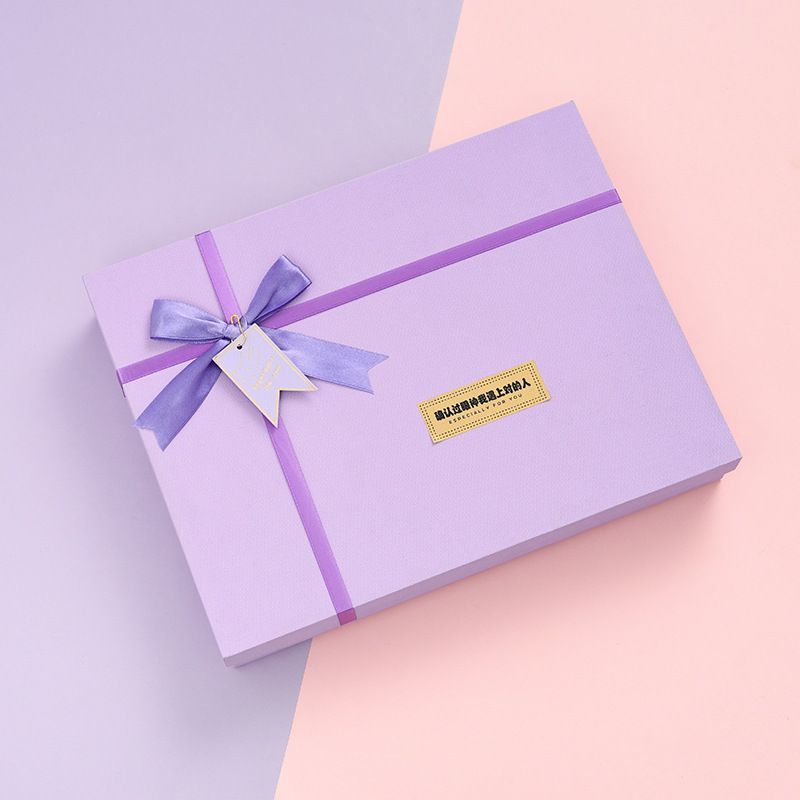 Ribbon Bow Tie Lid and Base Carton Box, Luxury Gift Paper Packaging Boxes
