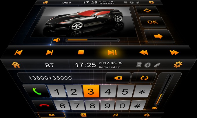 Autoradio bluetooth PIP GPS iPod USB SD for Universal car DVD OCB-6952