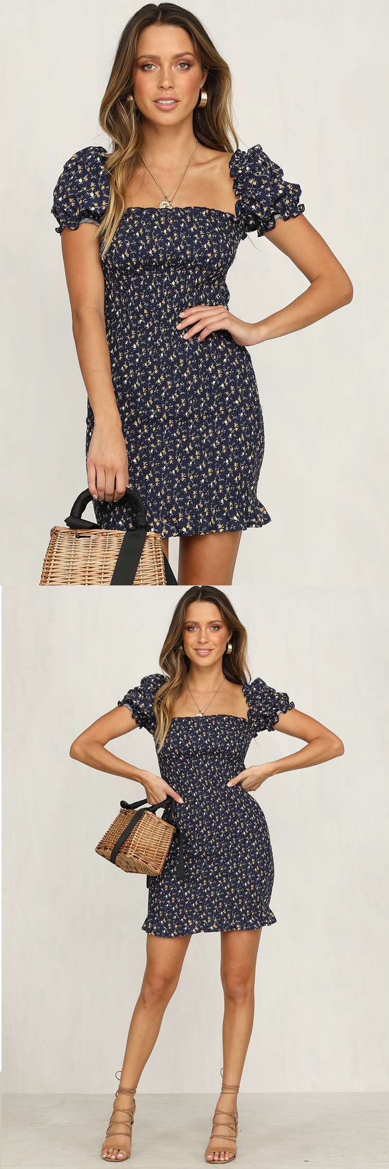 Ladies Off Shoulder Printed Mini Boho Dress 2018