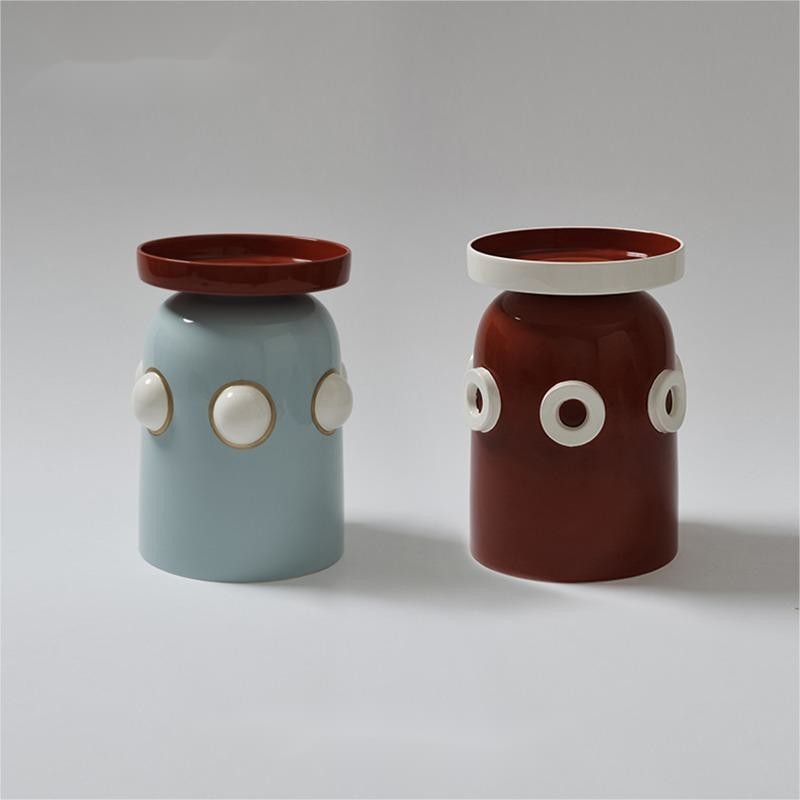 Modern Creative Fiberglass Hotel Side Table High Value Home Coffee Sofa Table Matte Surface