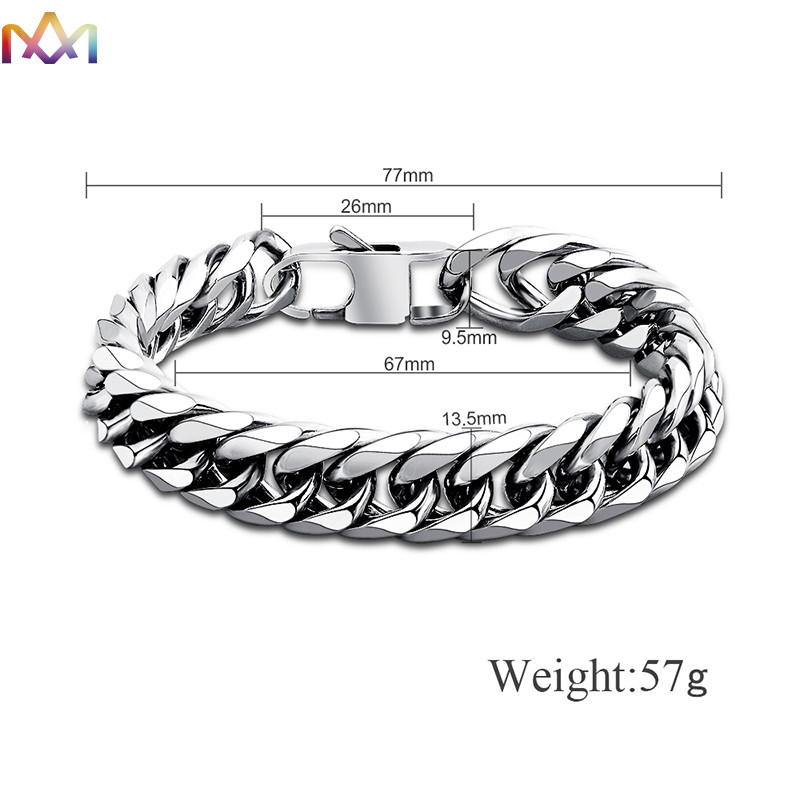Mens ID 64MM 67MM Engraved Wide Curb Chain Bracelet