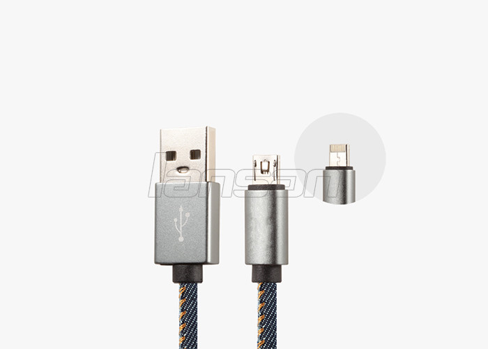 Blue PVC Jacket High Speed Micro USB Data Cable USB 2.0 Male To Female Data Cable