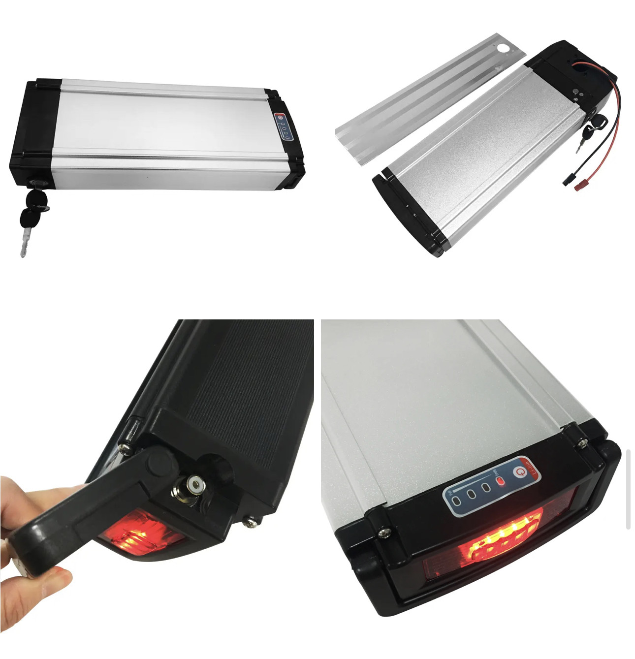 Eco Friendly Rear Rack Ebike Battery Pack Sliver Lithium Ion Battery for E Bikes