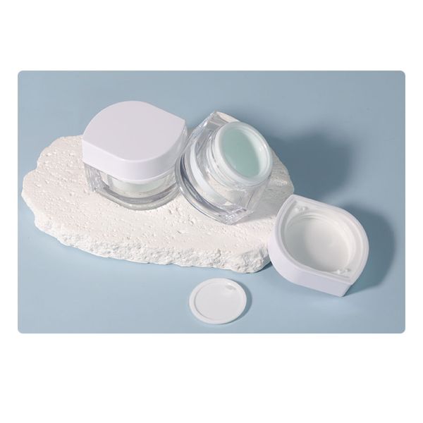 Luxury Empty Refillable Double-wall Plastic Cosmetic Jar with Screw Cap for Eye Cream Face Mask Lip Scrub & Balm Lotion