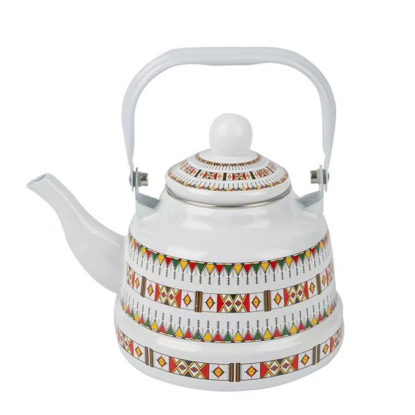Eco-Friendly Classical Tea Kettle Teapot Saudi Style Metal Steel with Protective Enamel Coating Sizes 1.1L 1.7L 2.5L 3.3L