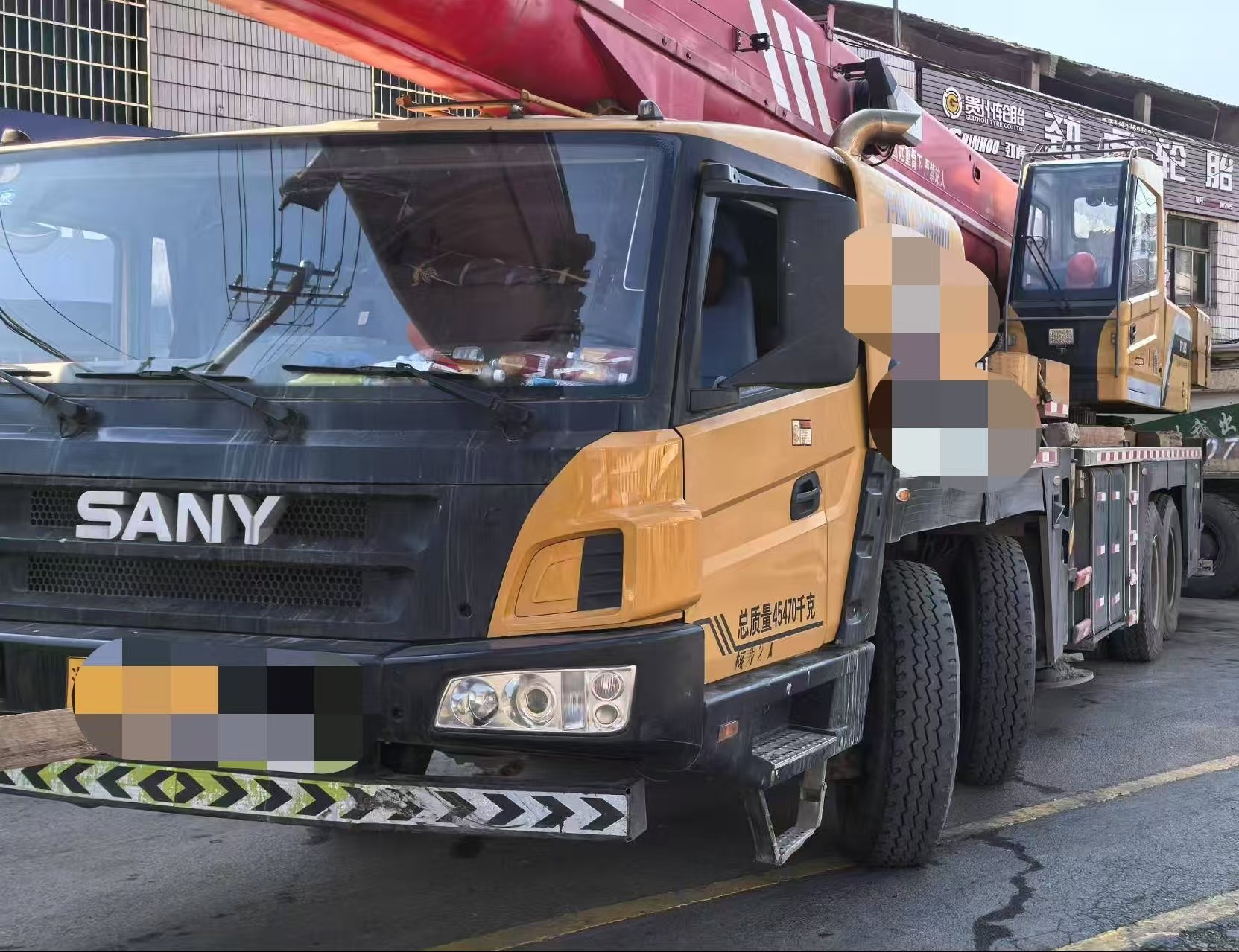 SA NY Hot Selling Model Mobile Crane 75 Tons 4 Shafts Included Red and Yellow Design