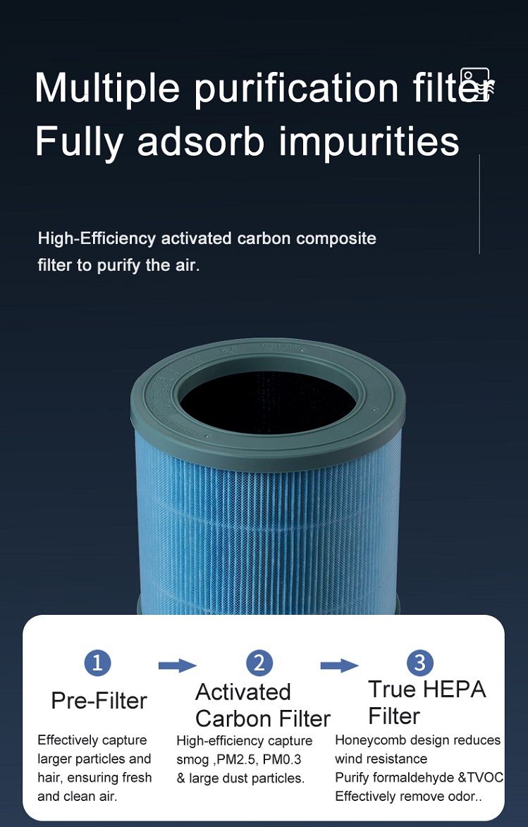 HOMEFISH Smoke Pm2.5 Negative Ion Desktop Cleaner Air Purifier