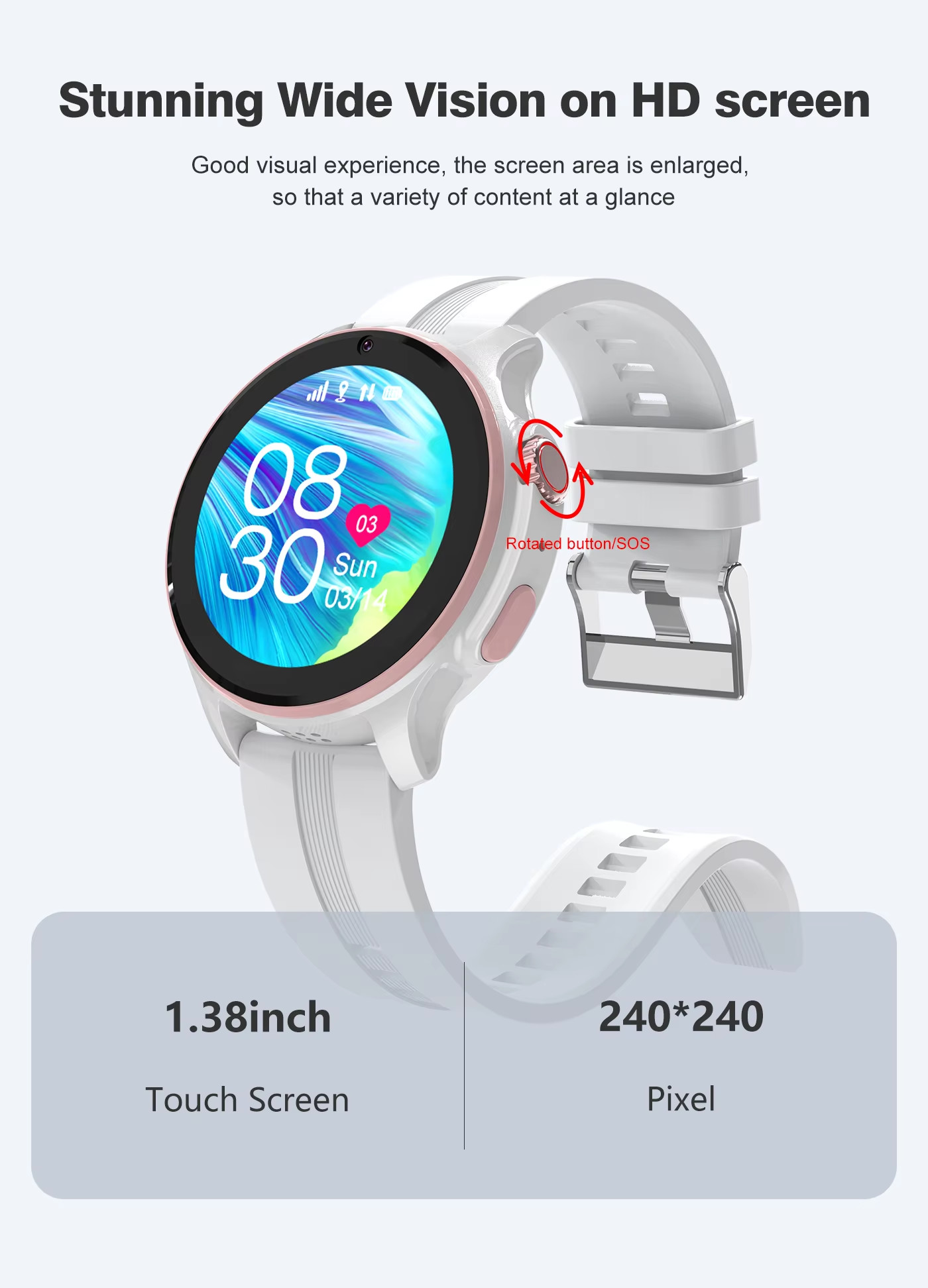 Digital Wrist Childrens Tracker Watch Two Way Video Calling LT46 GEO Fence For Teenager
