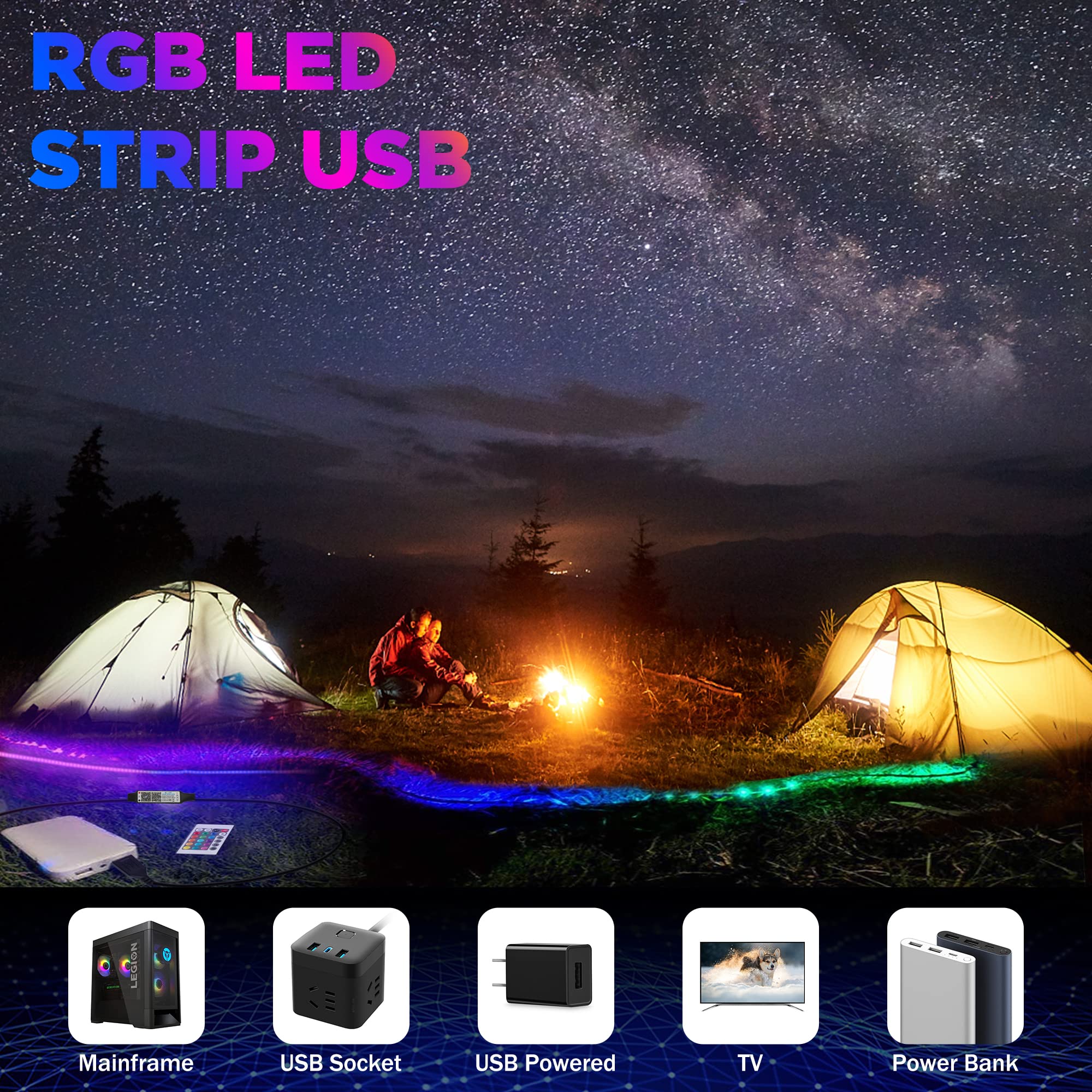 5V USB COB LED Light Bar with App and Remote Control 1.5M Color Changing Bar Light