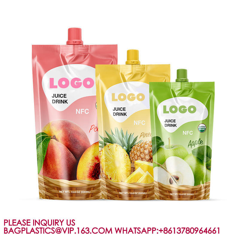Wholesale Stand Up SpoutBag Drinking Packing Bag Liquid Pouches Juice Package SpoutPouch