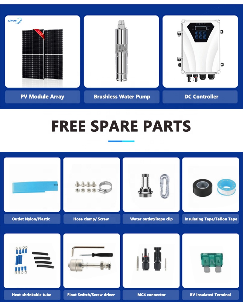 DC Solar Water Pump System Photovoltaic Brushless For Deep Well
