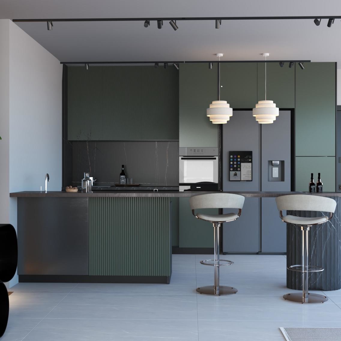 Customizable Furniture Modern Hotel Home Apartment PVC Laminate Kitchen Cabinet Wood Veneer