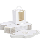 White Paper Bakery Box with Window Square Cardboard Disposable Cake Box