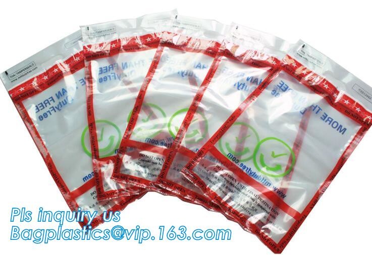 Security plastic bag with adhesive tape for cash, plastic money bag, Security Money Cash Bag For Airport/Bank and police