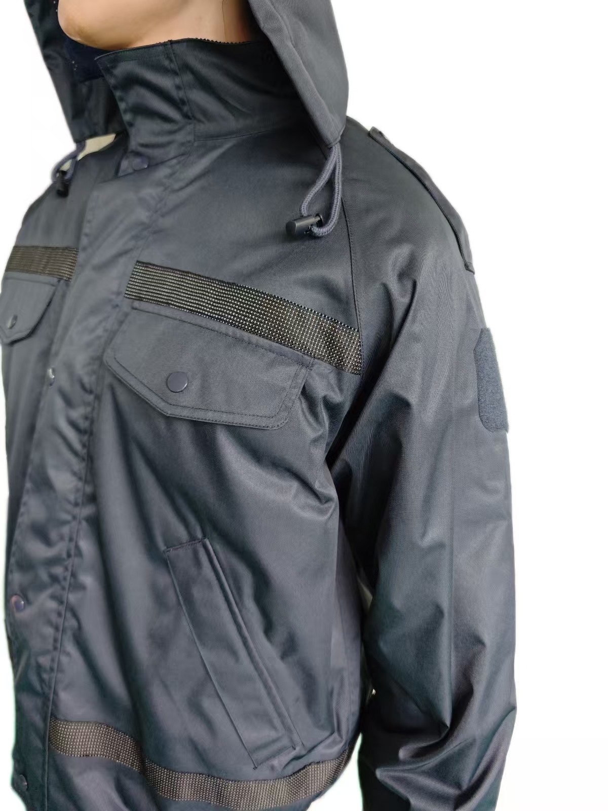Stealth Black Military Parka - Detachable Thermal Liner & Utility Pockets