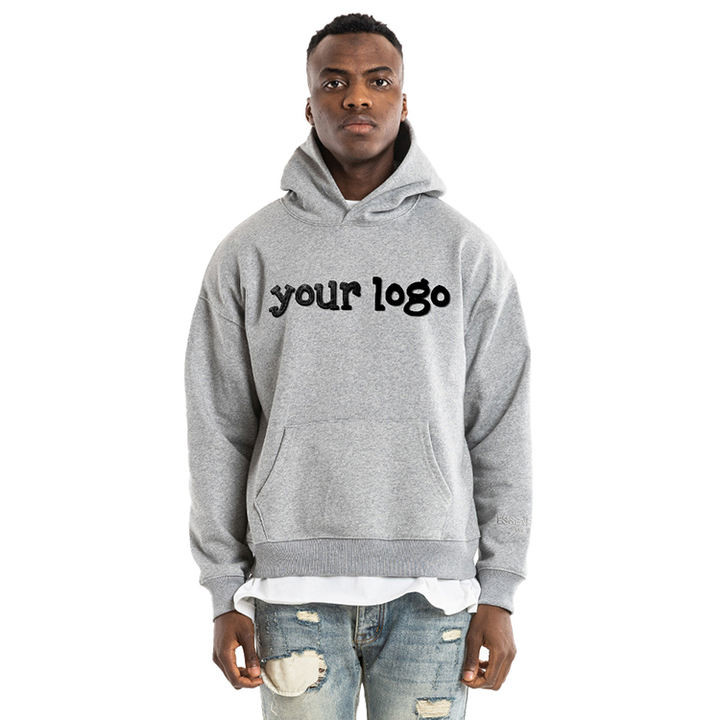 Anti - Pill Winter Fleece Cotton Pullover Hoodie Embroidery Knit