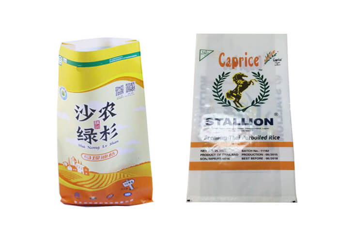 Foldable Rice Food Grade Packaging Bags Polypropylene Offset Printing