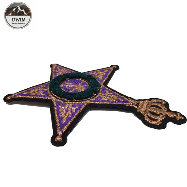 Luxurious star shape 3D Embroidery Patches Changeable Color non pollution