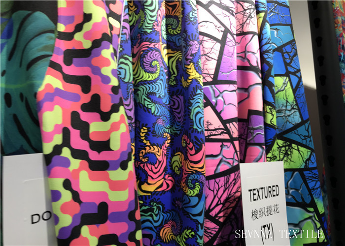 Lycra Material Performance Knit Fabric , Digital Printing Sport Knit Fabric