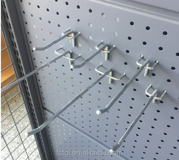 Pegboard Locking Security Display Hook Hole Spacing Steel Hooks for Supermarket Display
