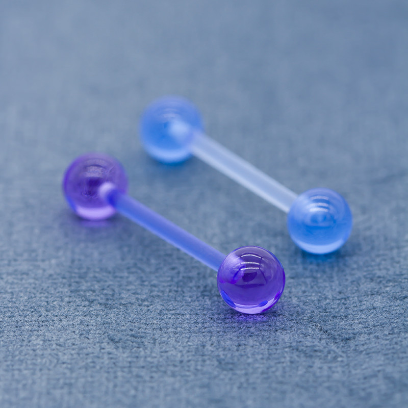 14G 16mm Cute Tongue Piercing Jewelry Exposy Gems Ball For Gift