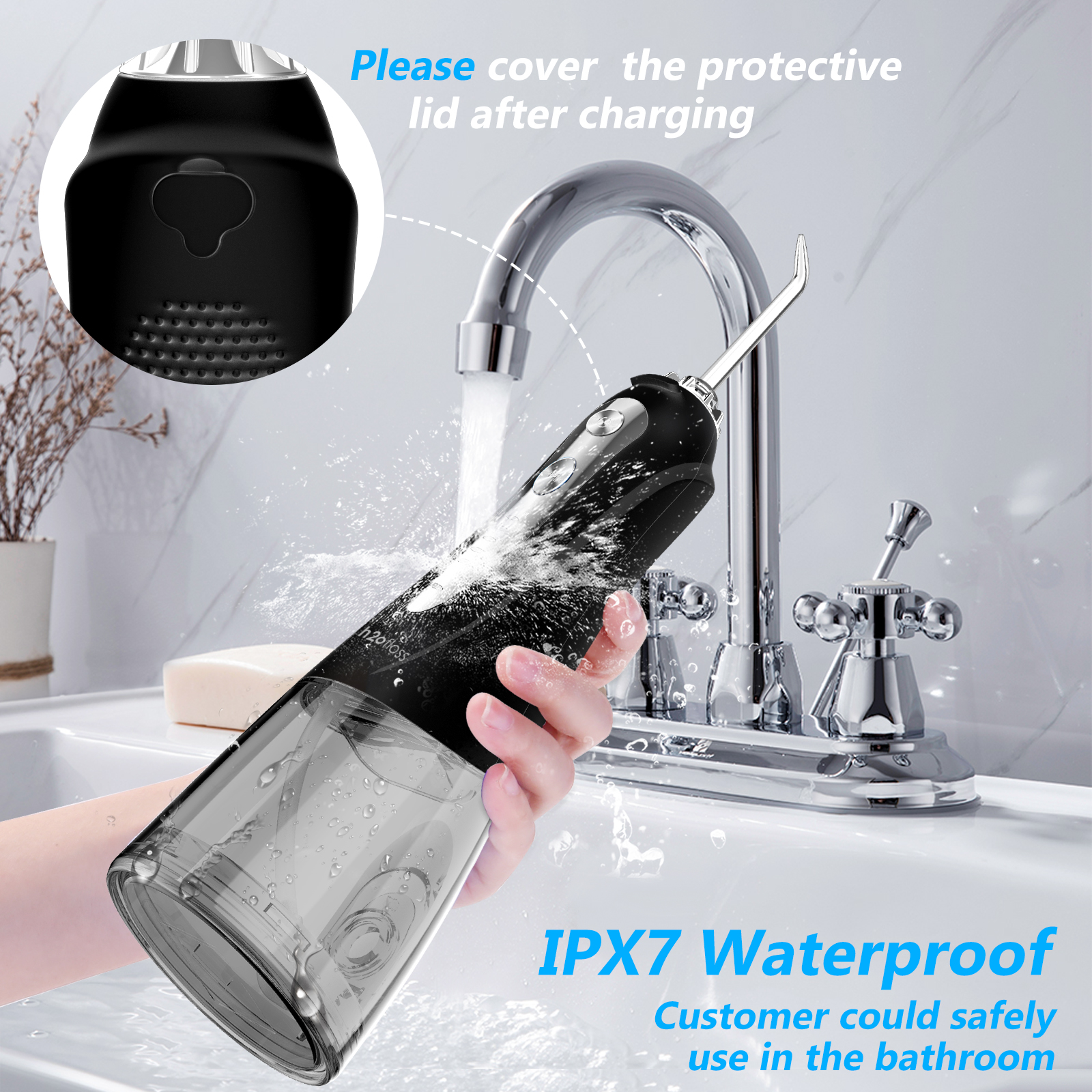 Custom IPX7 Oral Dental Irrigator Desktop Household Dental Pulse Electric Oral Care Irrigator 600ml Desktop Family Water Floss