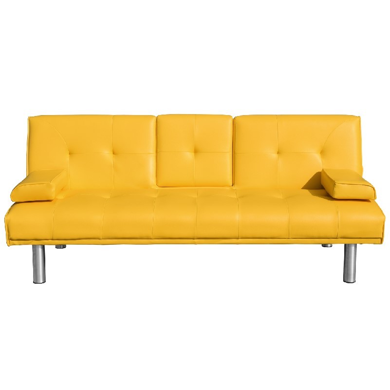 Yellow Foldable Sofa Bed European Style Living Room