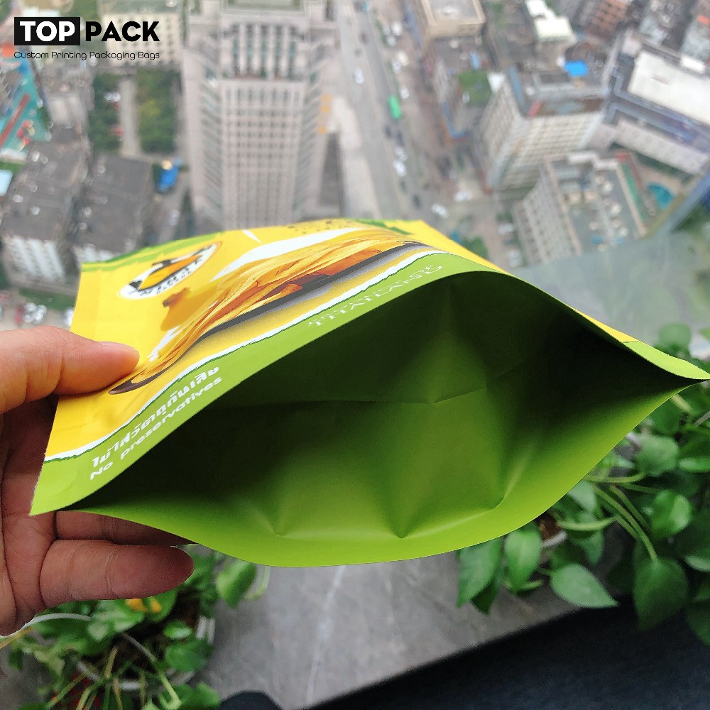 Matte Finished Plastic Laminated Stand Up Pouch Banana Chips Packaging Bag