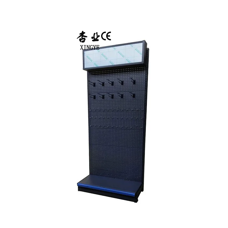 Factory customized color size metal heavy duty minimarket shelves wall shelves for cosmetics display gondola