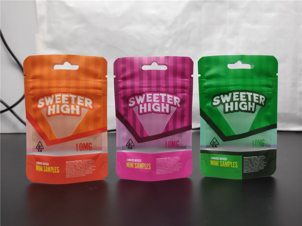 CBD Candy Food Stand Up Mylar Bag Plastic Packaging Smell Proof