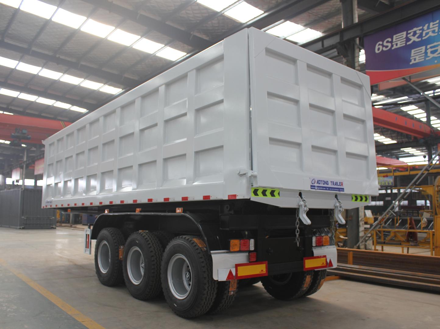 40 Tons 40 Cubic Meter Container Tipper Truck Semi Trailer Featuring 10 Leaf Spring