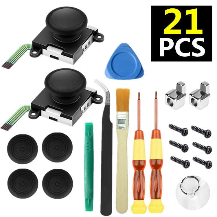 34 in 1 Replacement Thumb Stick Repair Kit for Nintendo Switch 3D Joystick Analog Sticks NS Lite Controller Repair Tool