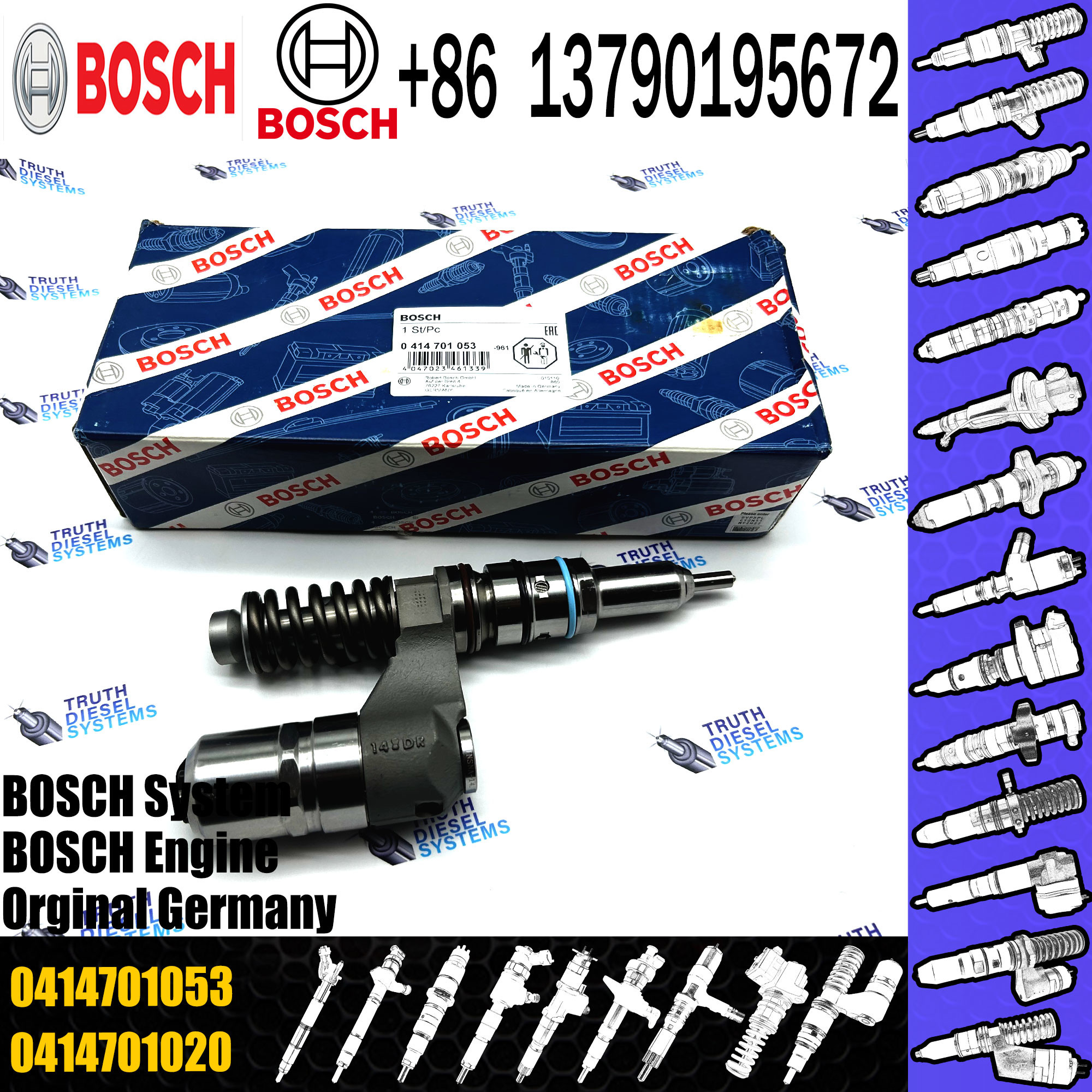 Diesel Fuel Unit Injector 0414701006 0414701053 0414701084 0986441003 0986441103