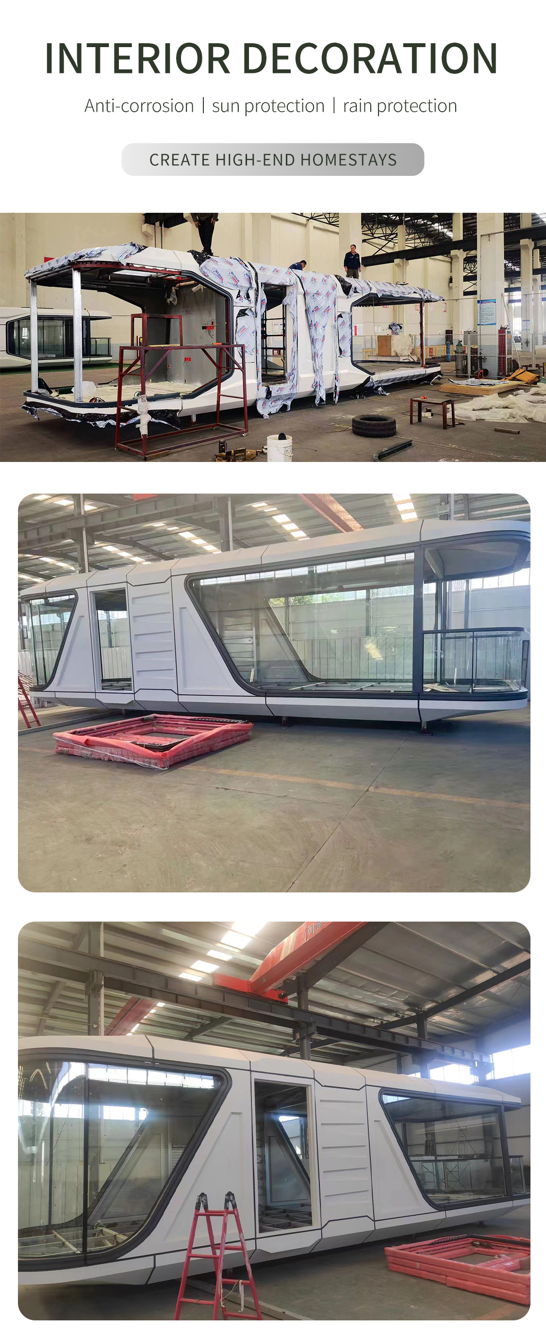 Expandable Galvanized Steel Frame Prefab Capsule House Office For Hotel 10T
