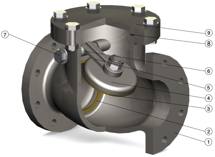 Carbon Steel Swing Type Check Valve ANSI / JIS / DIN 3202 F6 Flanged