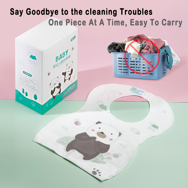 Organic Cotton Baby Waterproof Feeding Bib in a Comprehensive Assortment of Colors