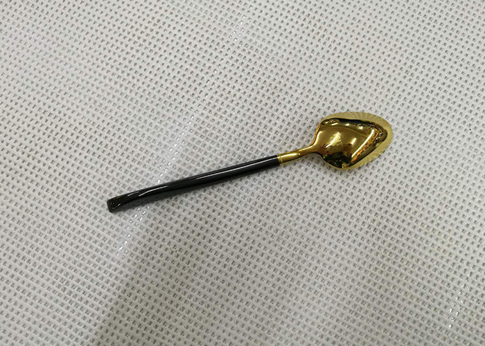 Color - plated Stainless Steel Flatware Sets of 4 Pieces Black Handles Gold Heads