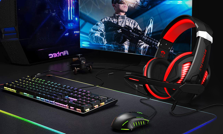 7.1 Gaming Headphones with Mic and RGB Light Frequency Range 15 Hz-20KHz PS4 Audifonos
