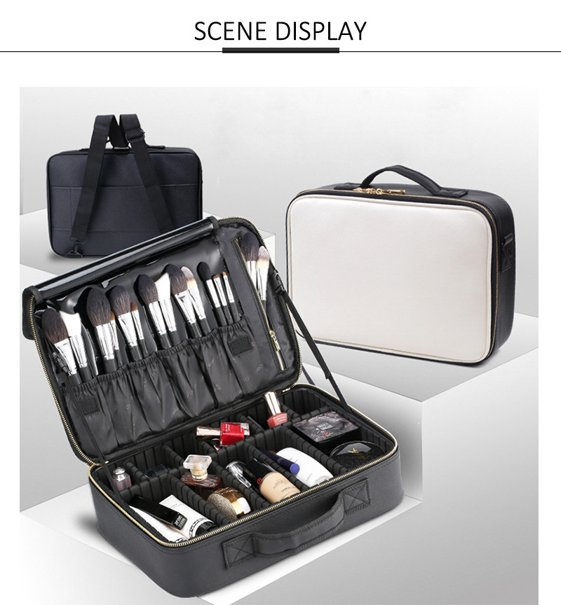 Multifunctional L38*D10*H27CM Makeup Bag Case With Handle
