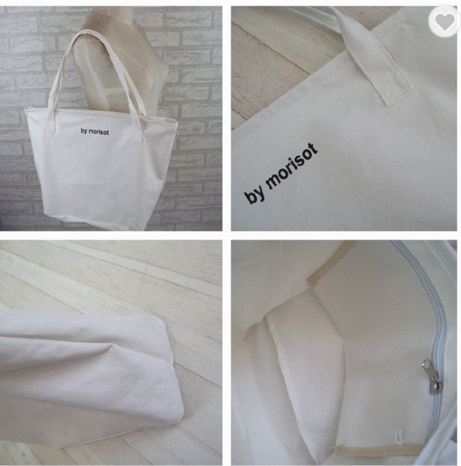 Recycled 10oz 12oz White Black Canvas Tote Bag Organic Cotton for Women