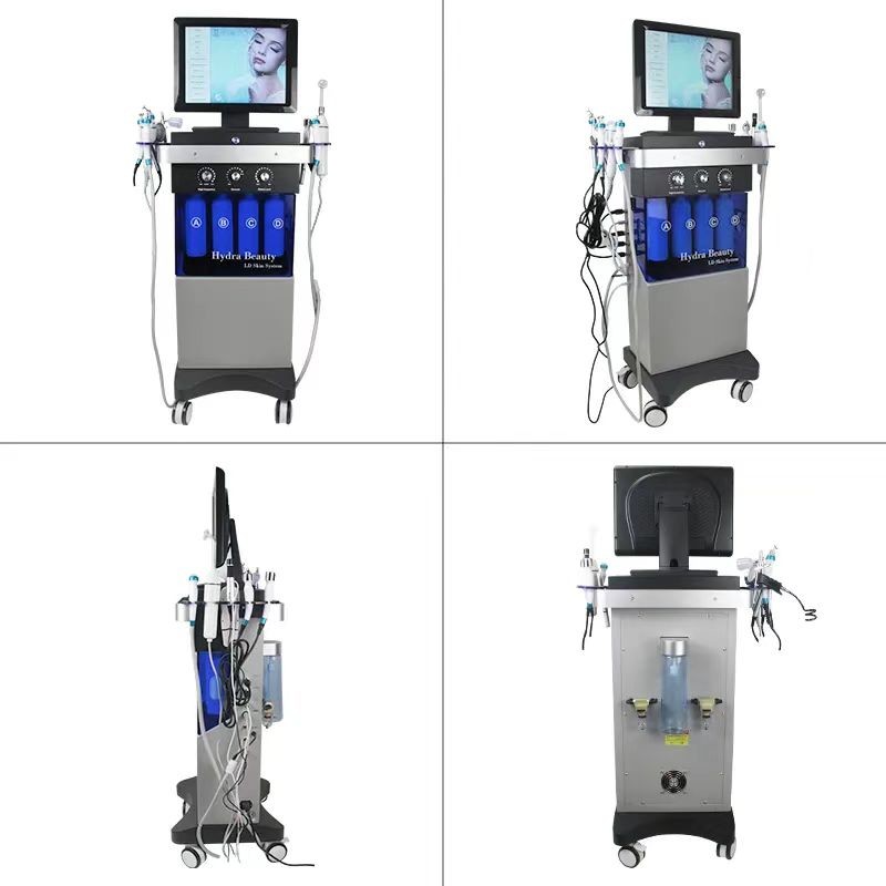 14 In 1 H2O2 Bubble Machine Hydro Dermabrasion Ultrasonic RF Microcurrent LED Therapy Machine