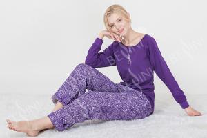 China Fashionable Violet Womens Pyjama Sets Long Sleeve Top Australian Design on sale