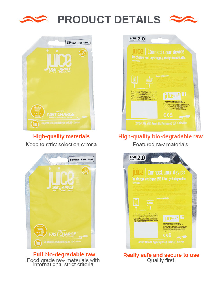 Heat Sealing Aluminum Foil Plastic Bag Stand Up high softness