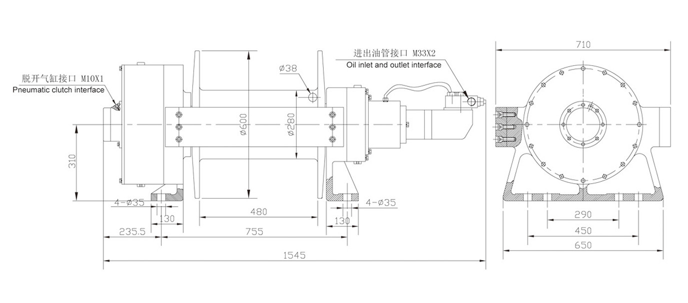 40 Ton 88000lbs Heavy Duty Wrecker Winch For Military Armoured Recovery Vehicles