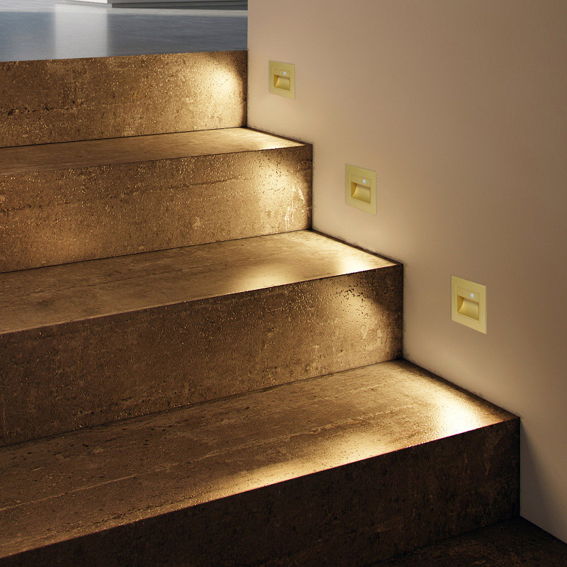 ON/OFF Floor Lamp Light 86mmX86mmm Radar Sensor LED Light For Stairs