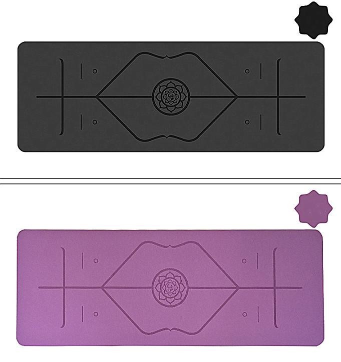 5mm Pu Rubber Yoga Mat Customized Posture Line Natural Rubber Anti Slip and Sweat Absorbing Yoga Mat Tuhao Fitness Yoga