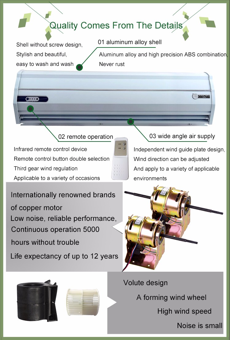 50Hz Frequency and 60dB Noise Industrial Air Curtain for Doors Sold Directly by 2020