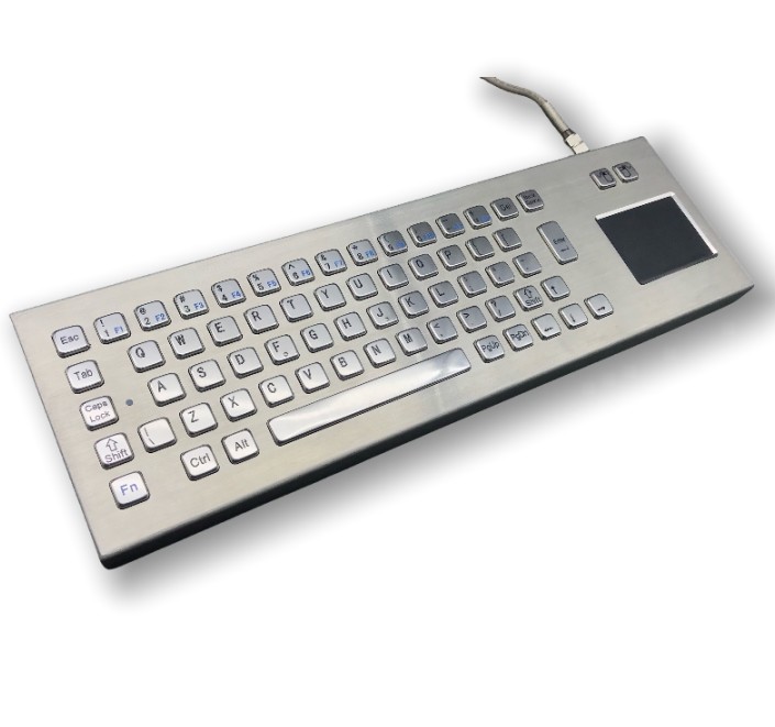 Industrial Stainless Steel Keyboard With Touchpad For PC USB Port Type A Interface